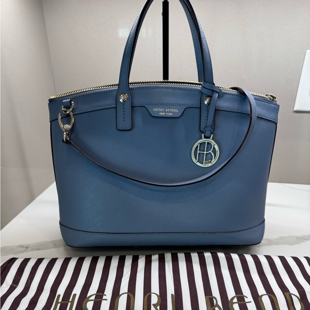 Henri Bendel W 57th Satchel - blue/gray
